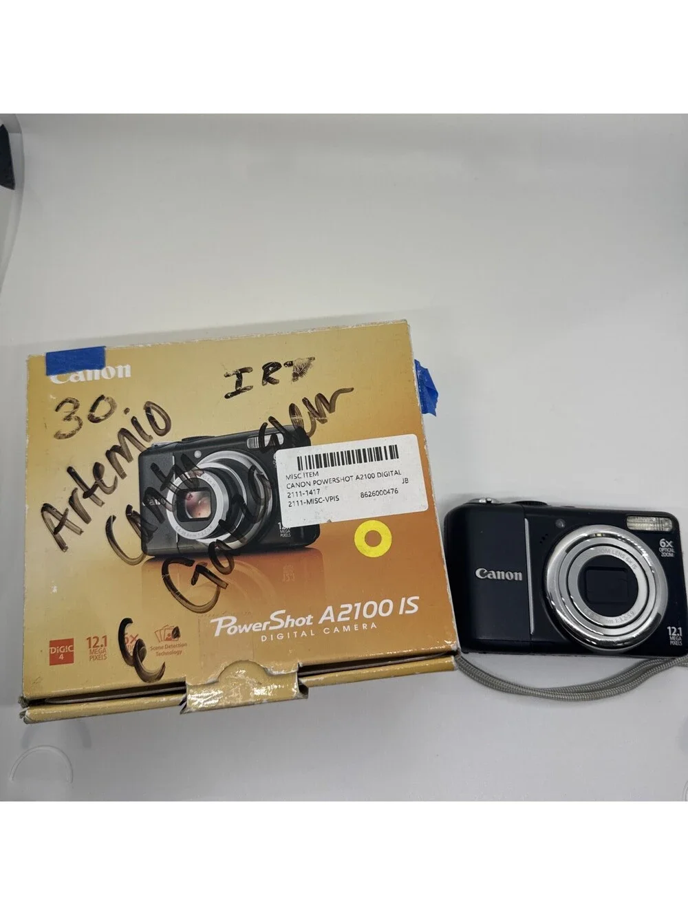 Canon PowerShot A2100 IS 12.1MP - Tested Working W/ Box And Manual Good Conditio